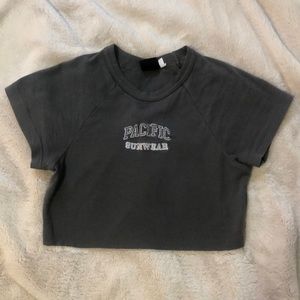 pacsun grey cropped baby tee